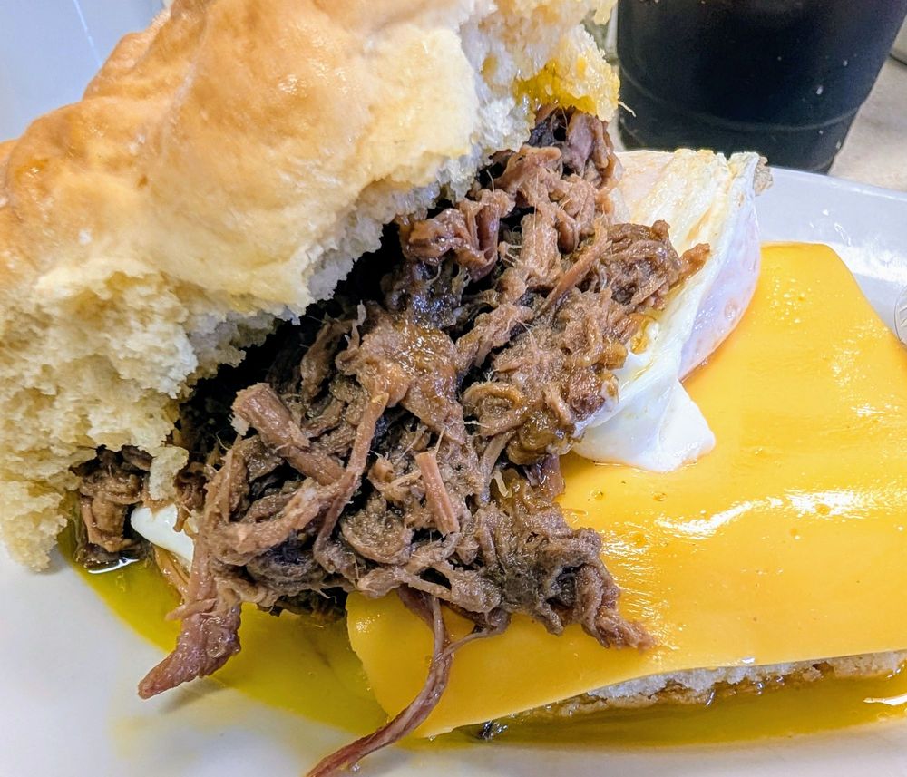 Debris egg and cheese biscuit
